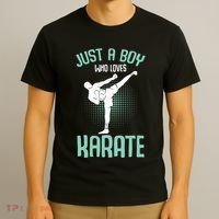 Just A Boy Who Loves Karate Boy T-Shirt thumb 3