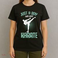 Just A Boy Who Loves Karate Boy T-Shirt thumb 4