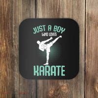 Just A Boy Who Loves Karate Boy Coaster thumb 0