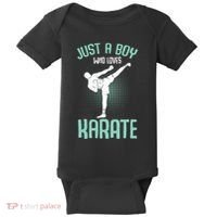 Just A Boy Who Loves Karate Boy Baby Bodysuit thumb 0