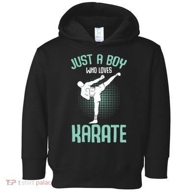 Just A Boy Who Loves Karate Boy Toddler Hoodie