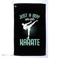 Just A Boy Who Loves Karate Boy Golf Towel thumb 0