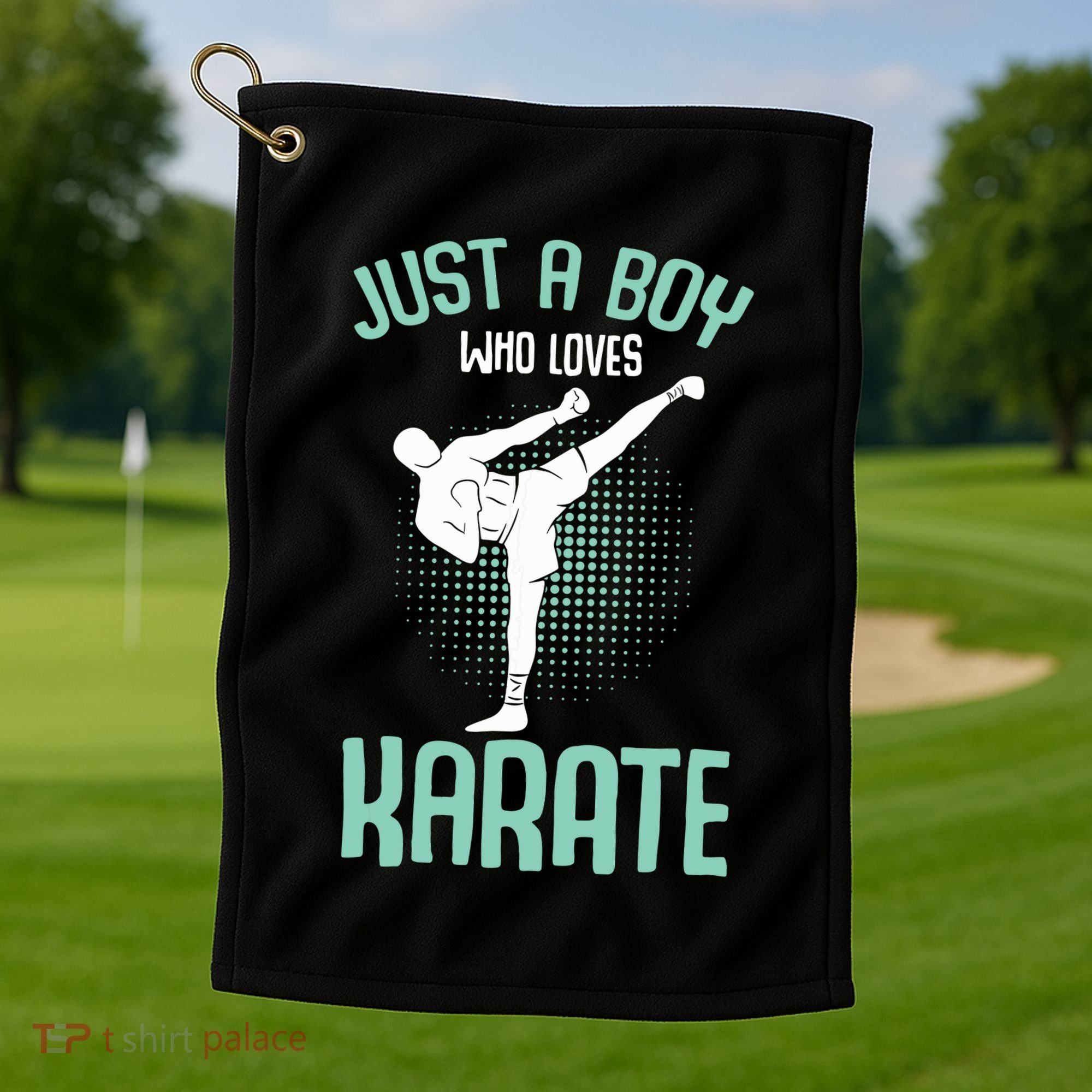 Just A Boy Who Loves Karate Boy Golf Towel