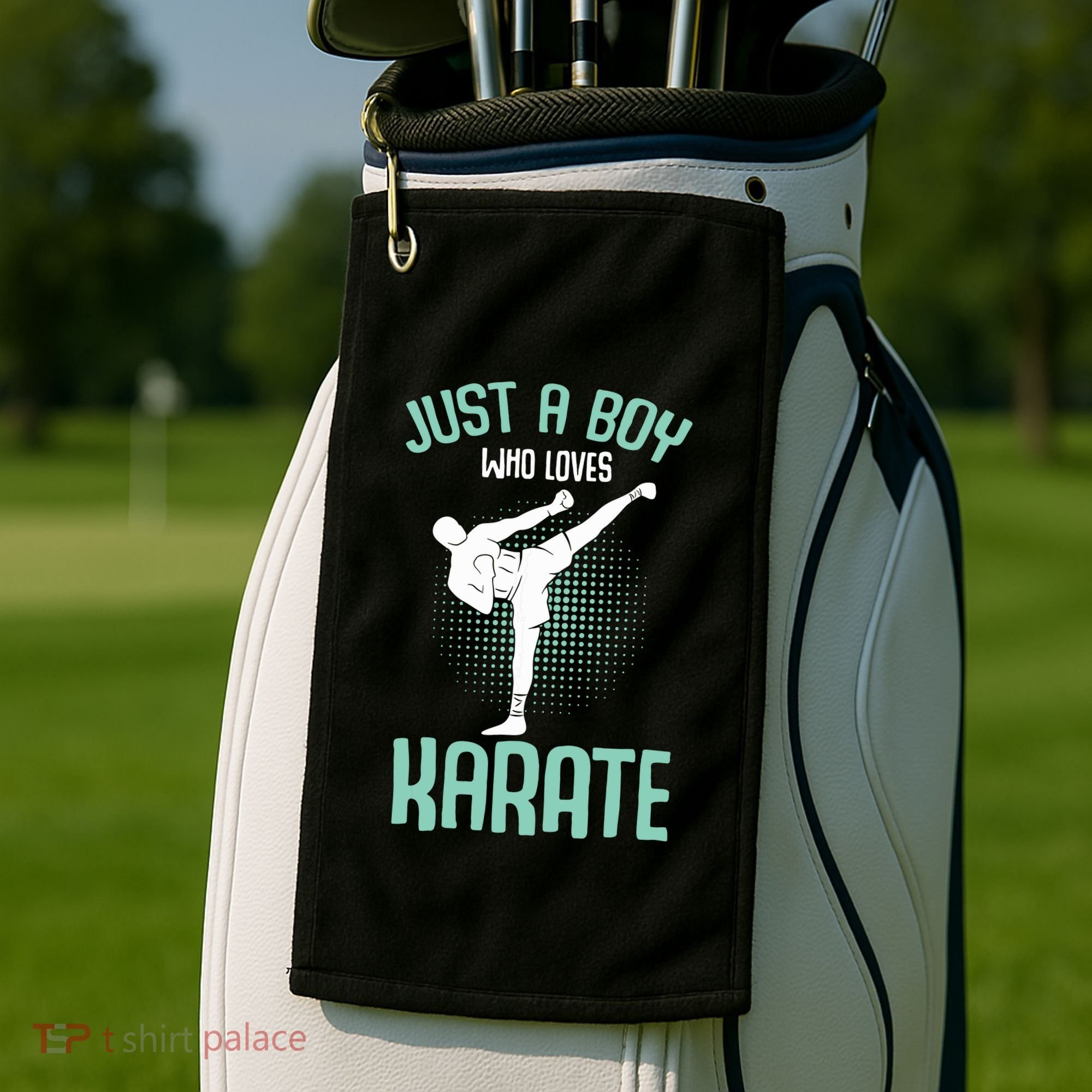 Just A Boy Who Loves Karate Boy Golf Towel