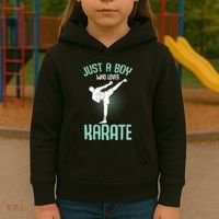 Just A Boy Who Loves Karate Boy Kids Hoodie thumb 3
