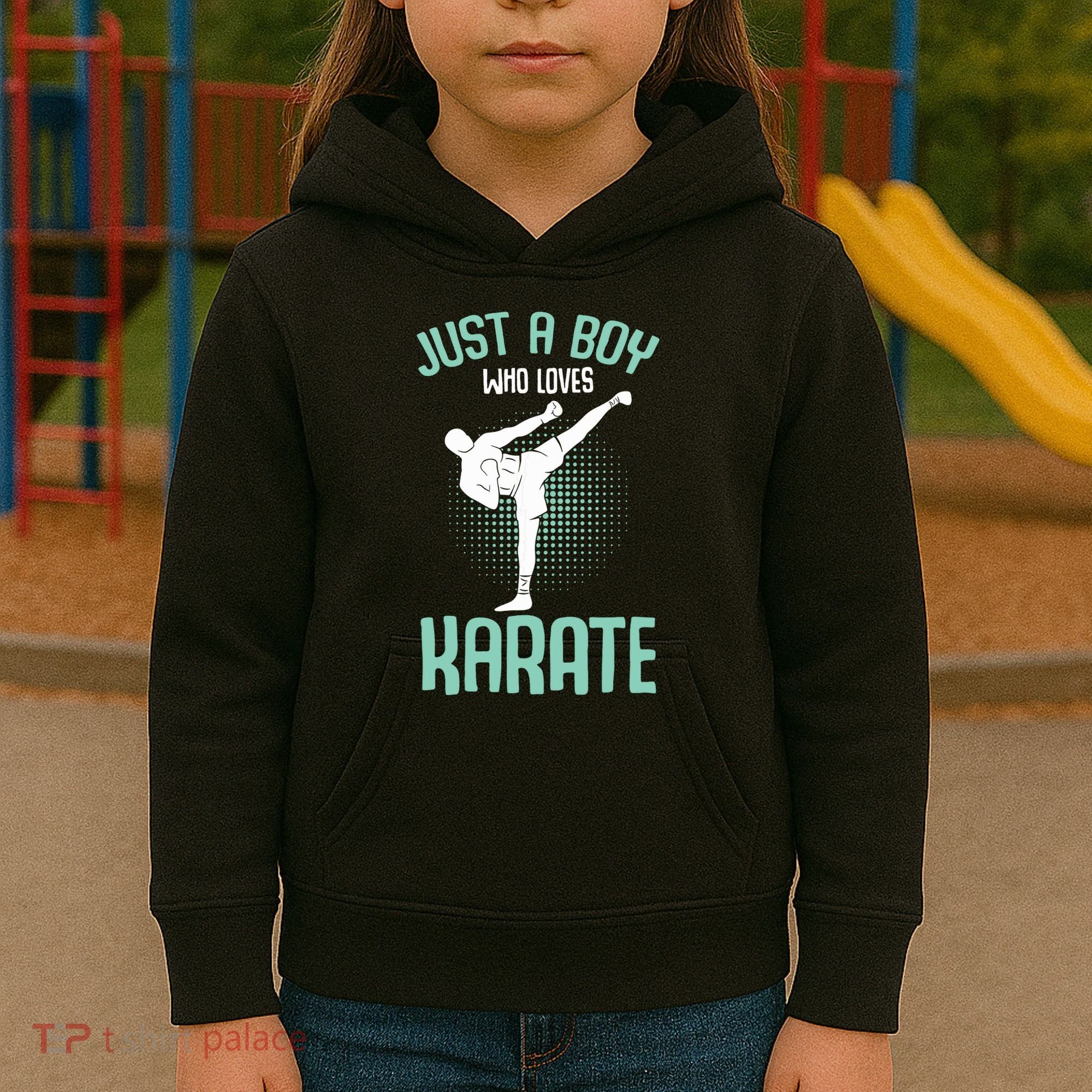 Just A Boy Who Loves Karate Boy Kids Hoodie