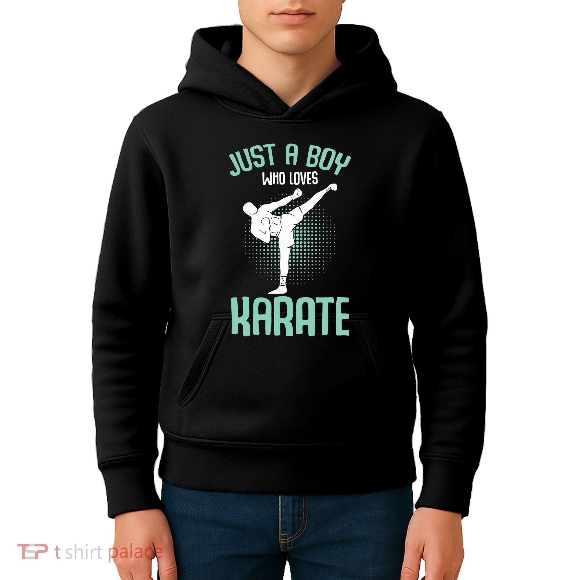 Just A Boy Who Loves Karate Boy Kids Hoodie