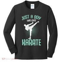 Just A Boy Who Loves Karate Boy Kids Long Sleeve Shirt thumb 0