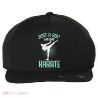 Just A Boy Who Loves Karate Boy Wool Snapback Cap thumb 0