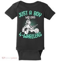 Just A Boy Who Loves 4 Wheelers ATV Quad Kids Baby Bodysuit thumb 0