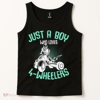 Just A Boy Who Loves 4 Wheelers ATV Quad Kids Tank Top thumb 2