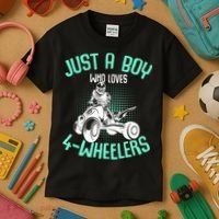 Just A Boy Who Loves 4 Wheelers ATV Quad Kids Kids T-Shirt thumb 3