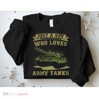 Just A Boy Who Loves Army Tanks Military WW2 Tanks Sweatshirt thumb 2
