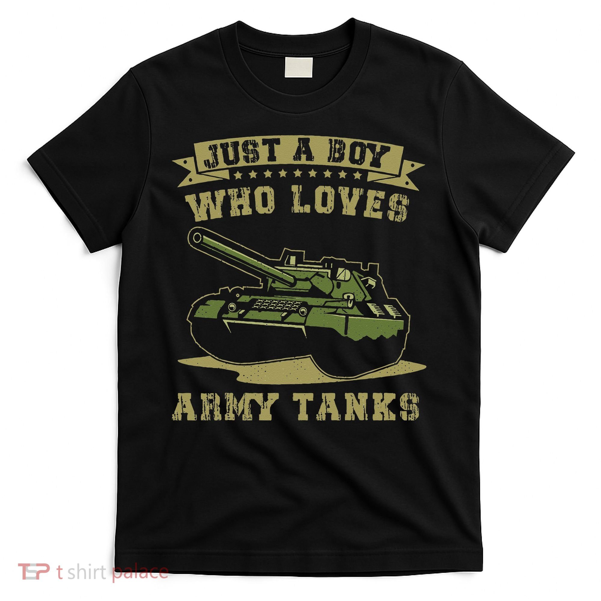 Just A Boy Who Loves Army Tanks Military WW2 Tanks T-Shirt