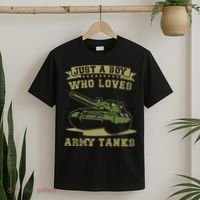 Just A Boy Who Loves Army Tanks Military WW2 Tanks T-Shirt thumb 2