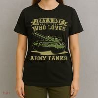 Just A Boy Who Loves Army Tanks Military WW2 Tanks T-Shirt thumb 4
