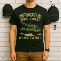 Just A Boy Who Loves Army Tanks Military WW2 Tanks T-Shirt thumb 6