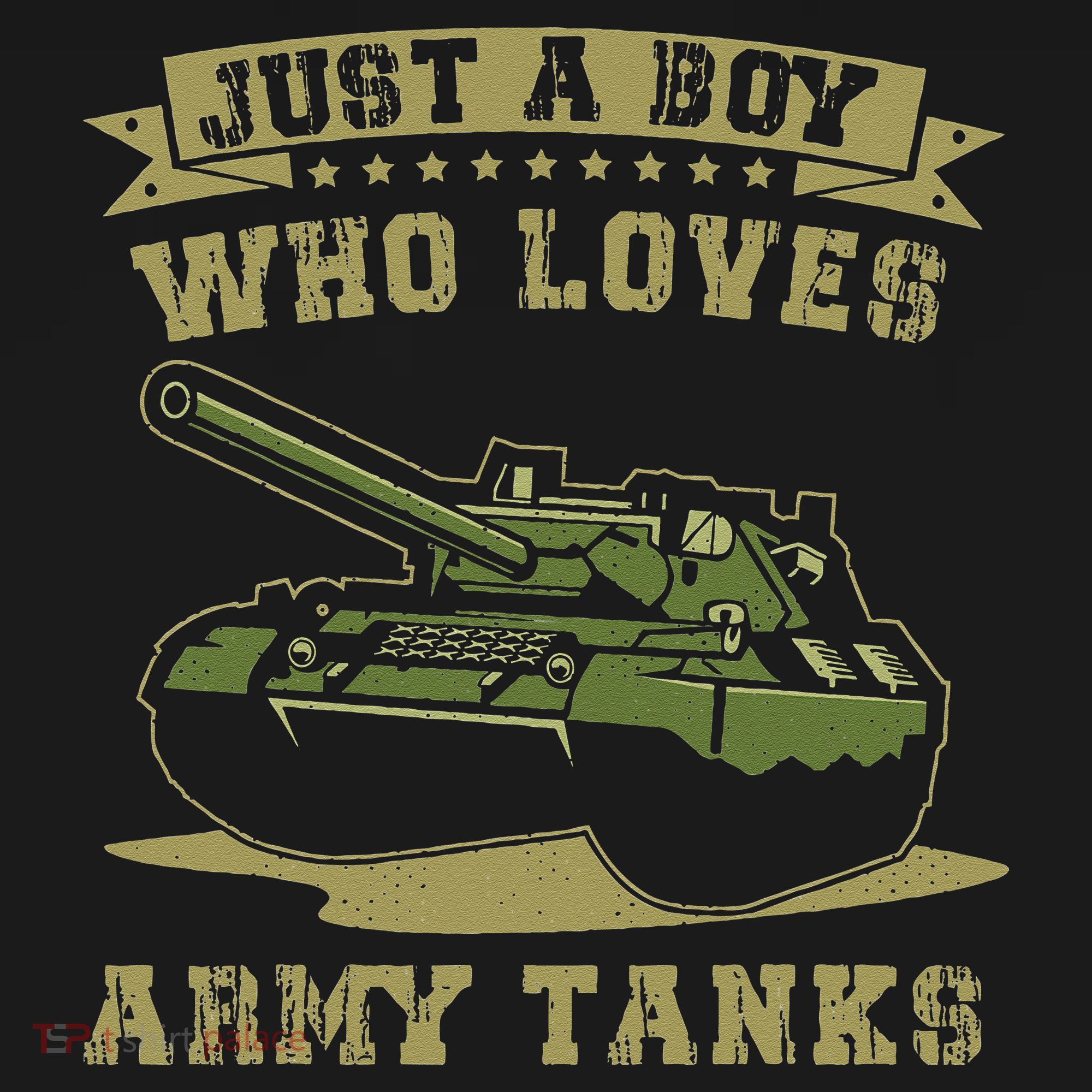 Just A Boy Who Loves Army Tanks Military WW2 Tanks T-Shirt