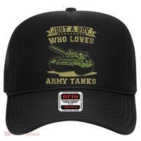 Just A Boy Who Loves Army Tanks Military WW2 Tanks Hat thumb 0