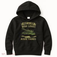 Just A Boy Who Loves Army Tanks Military WW2 Tanks Kids Hoodie thumb 0