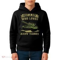 Just A Boy Who Loves Army Tanks Military WW2 Tanks Kids Hoodie thumb 4