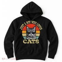 Just A Boy Who Loves Cats Boy Cat Lover Hoodie thumb 0