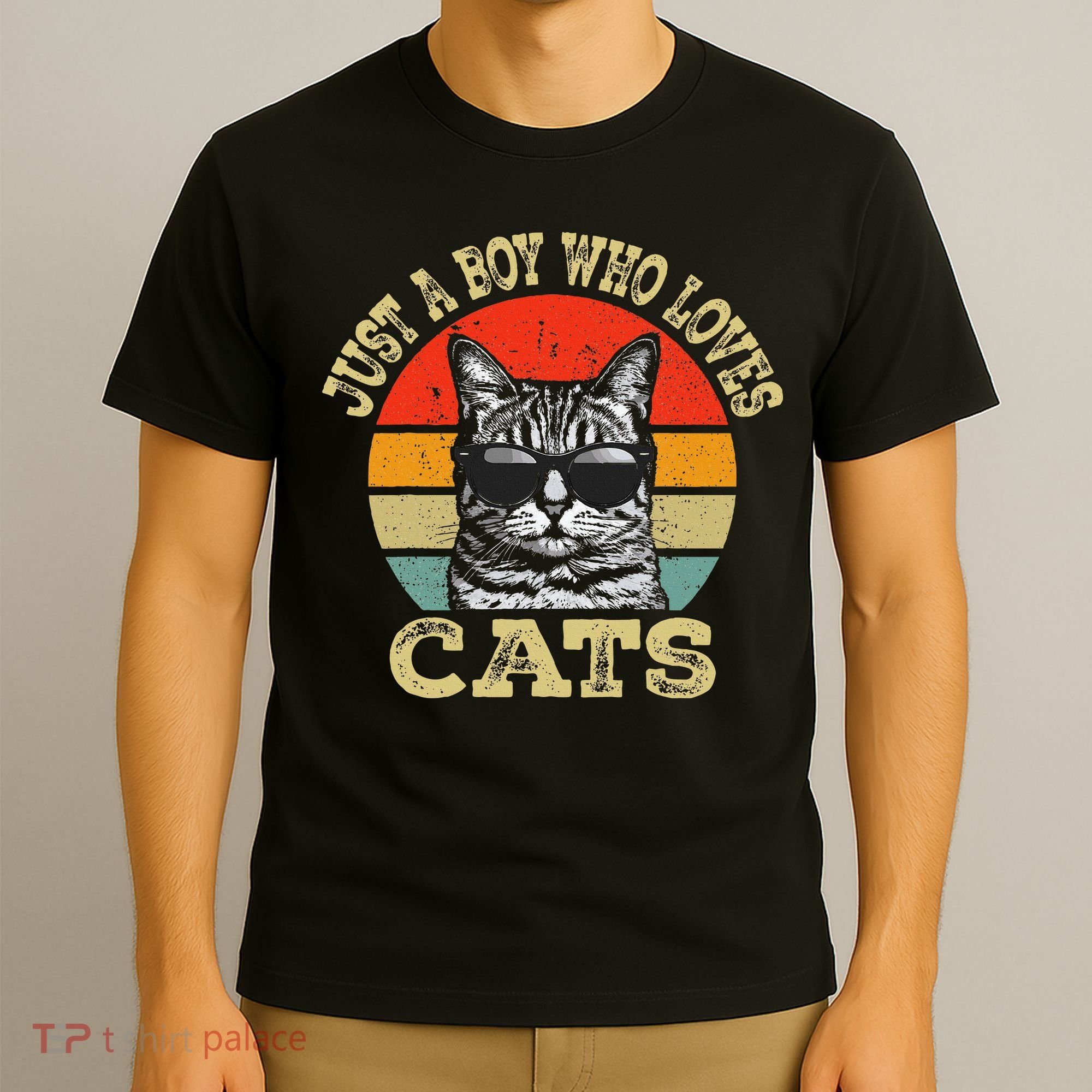 Just A Boy Who Loves Cats Boy Cat Lover T-Shirt