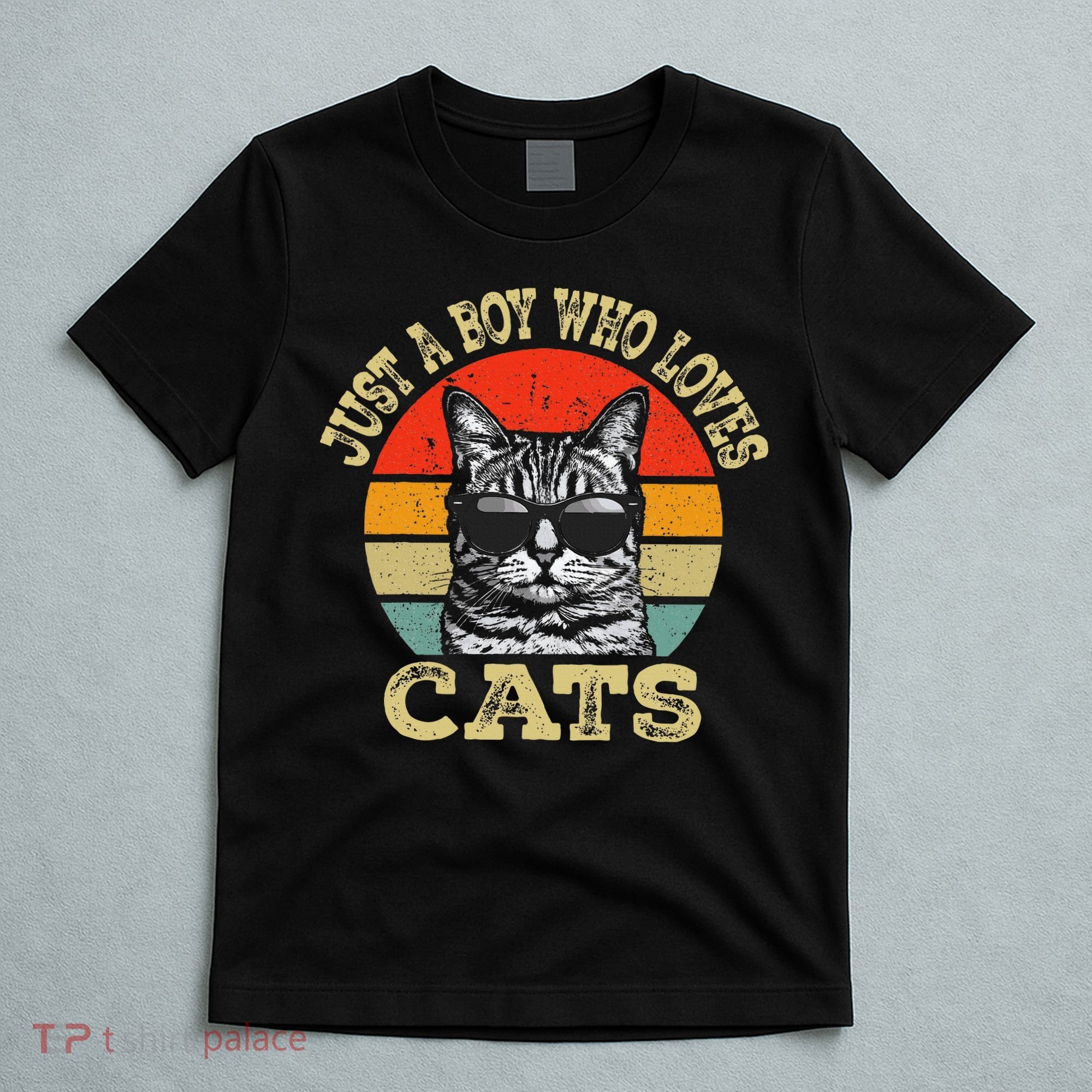 Just A Boy Who Loves Cats Boy Cat Lover T-Shirt