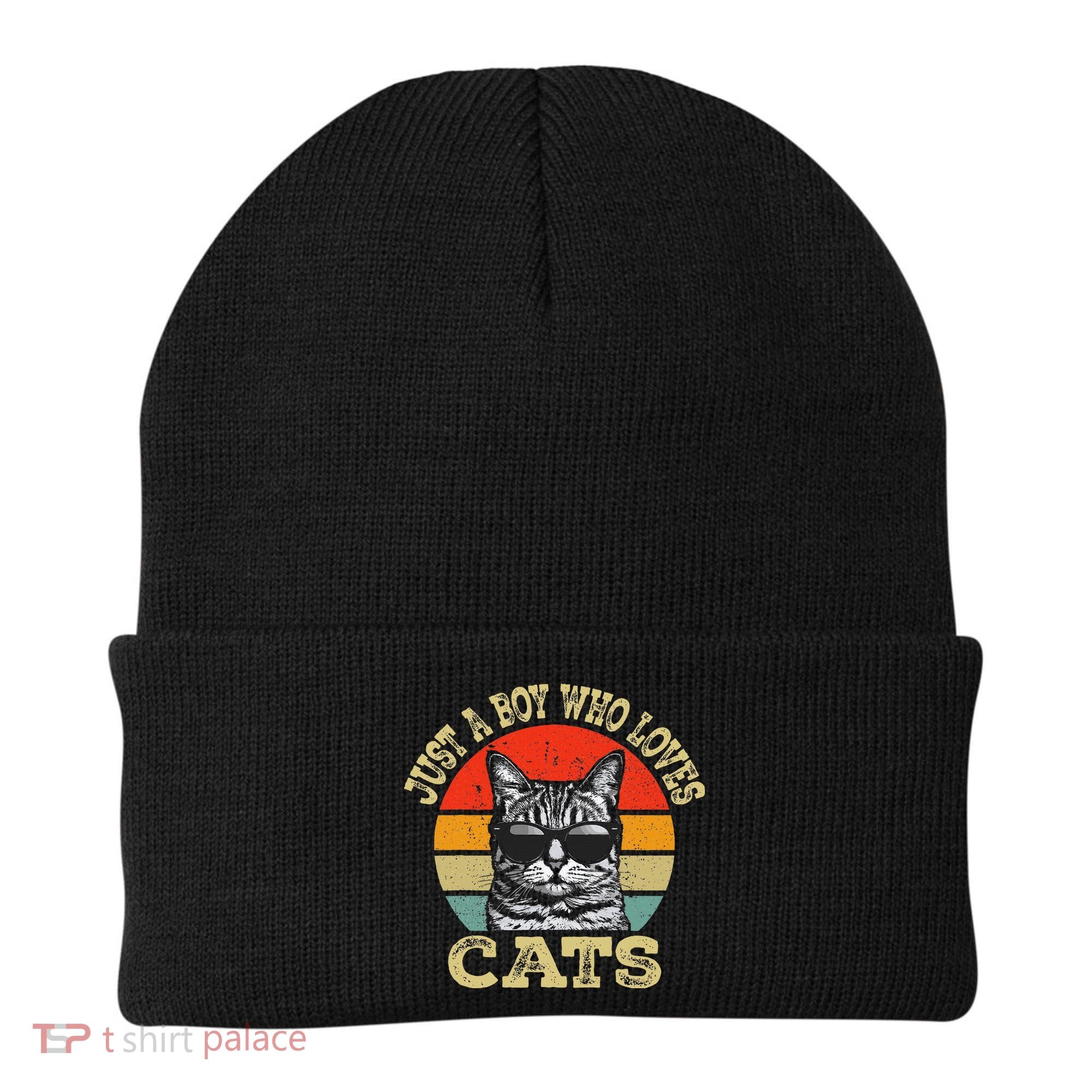 Just A Boy Who Loves Cats Boy Cat Lover Beanie