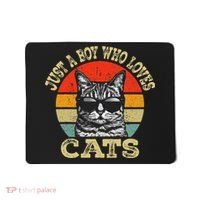 Just A Boy Who Loves Cats Boy Cat Lover Mousepad thumb 0