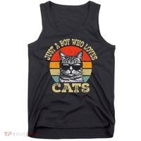 Just A Boy Who Loves Cats Boy Cat Lover Tank Top thumb 0