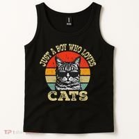 Just A Boy Who Loves Cats Boy Cat Lover Tank Top thumb 2
