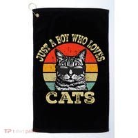 Just A Boy Who Loves Cats Boy Cat Lover Golf Towel thumb 0