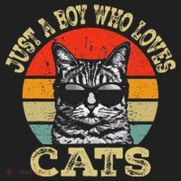 Just A Boy Who Loves Cats Boy Cat Lover Golf Towel thumb 3