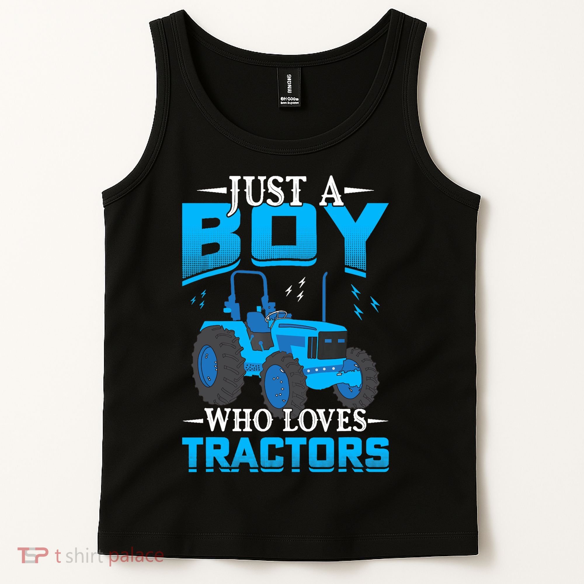 Just A Boy Who Loves Tractors Farm Boy Tank Top