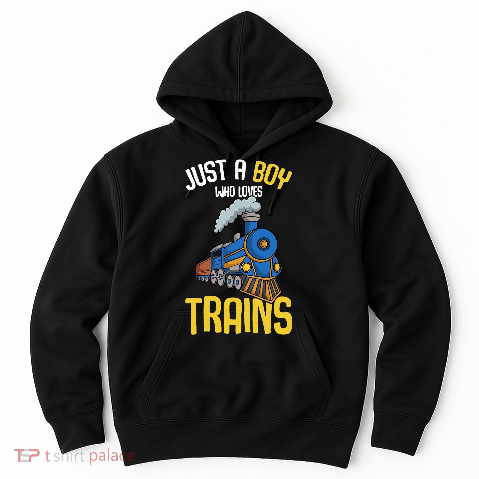 Just A Boy Who Loves Trains Locomotive Train Hoodie
