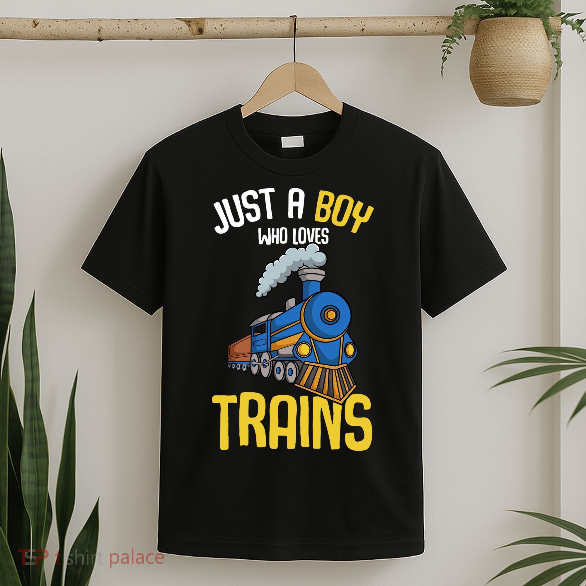 Just A Boy Who Loves Trains Locomotive Train T-Shirt