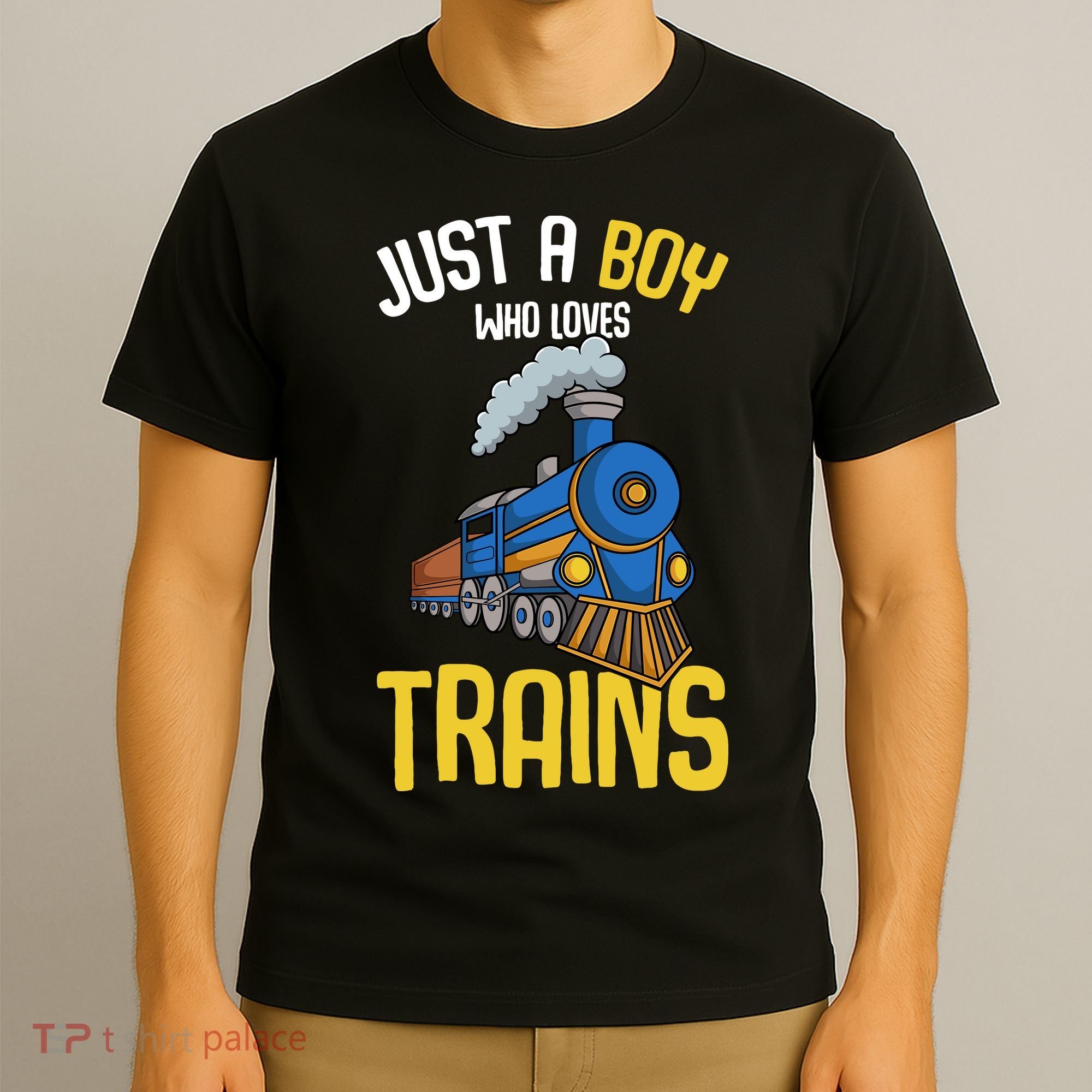 Just A Boy Who Loves Trains Locomotive Train T-Shirt