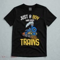 Just A Boy Who Loves Trains Locomotive Train T-Shirt thumb 5