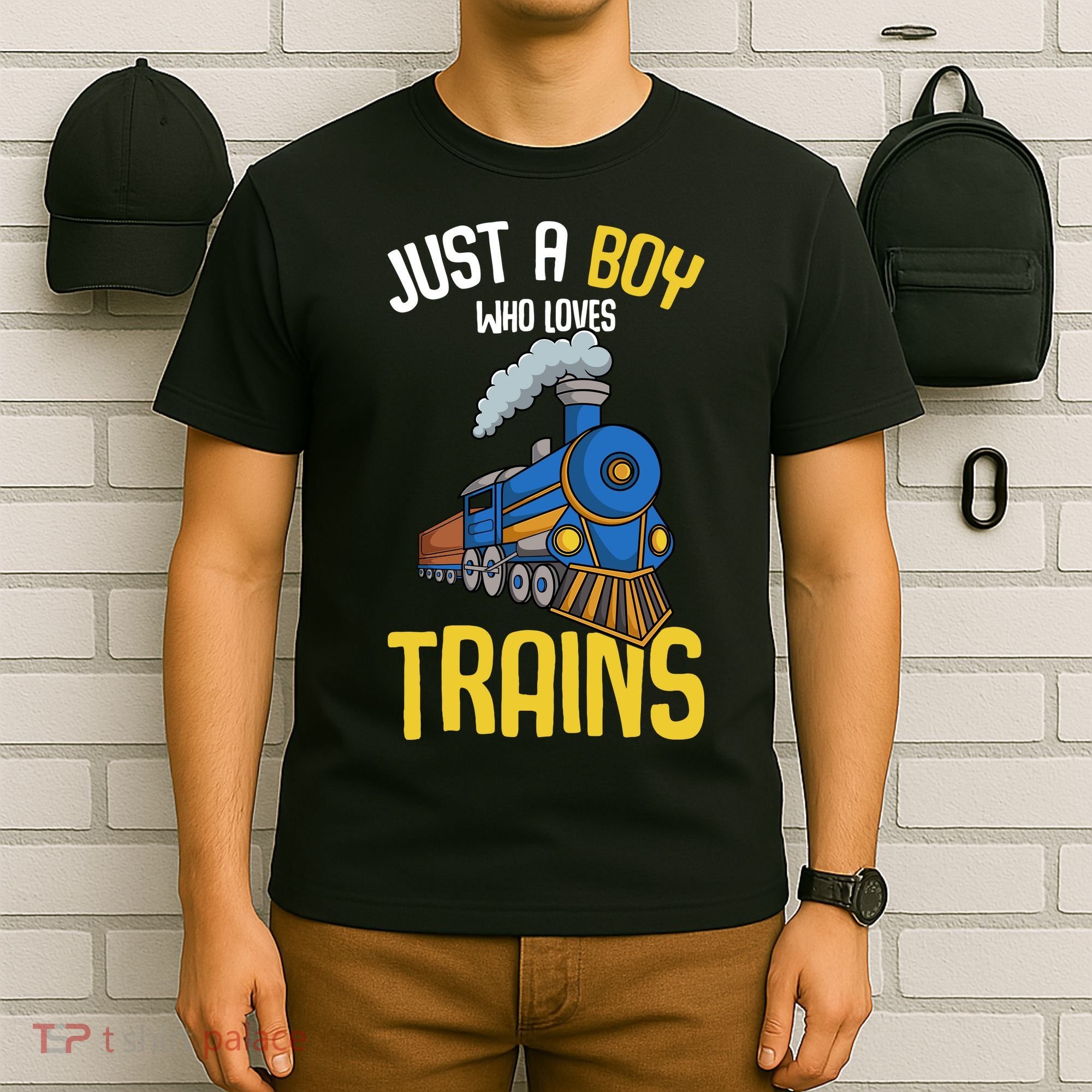 Just A Boy Who Loves Trains Locomotive Train T-Shirt