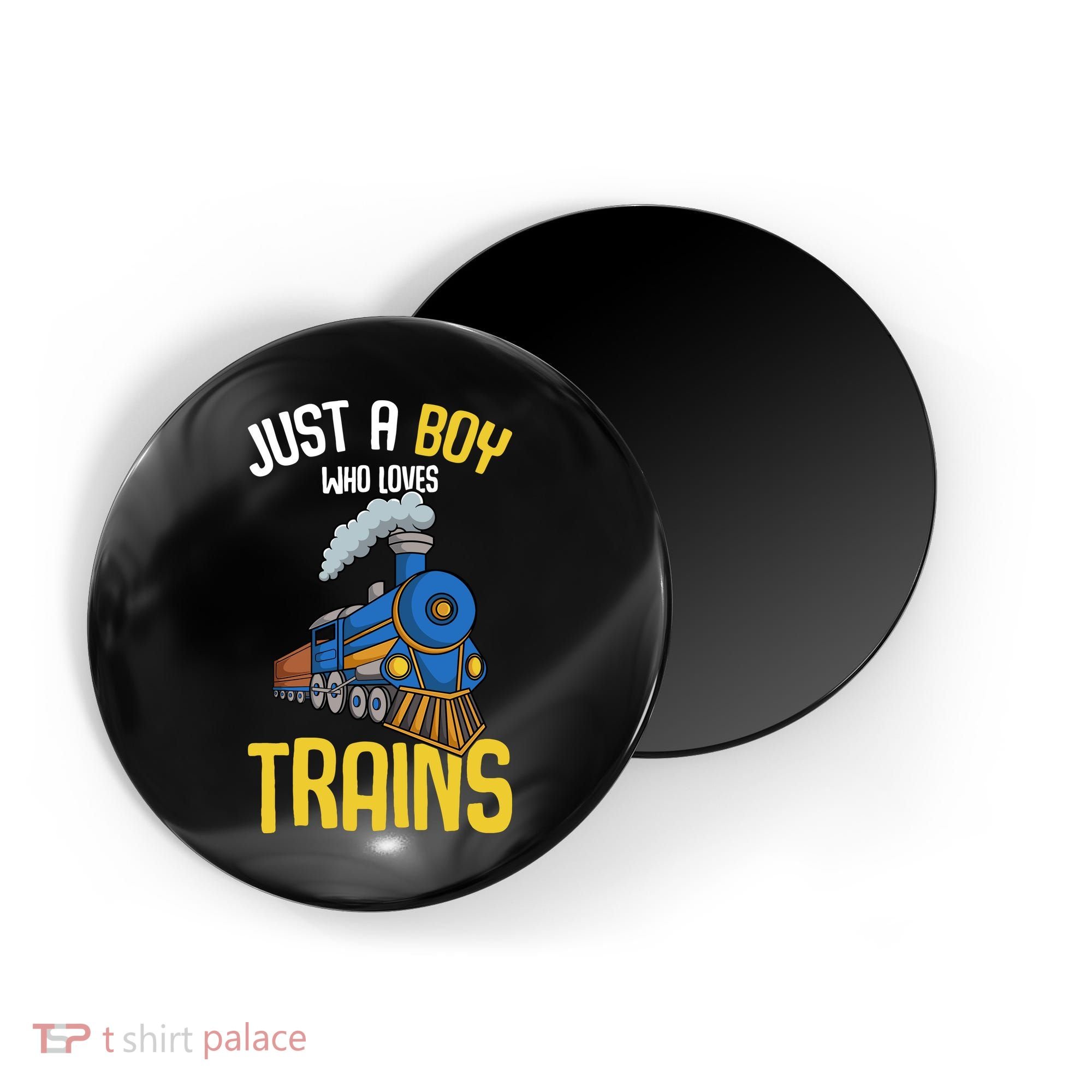 Just A Boy Who Loves Trains Locomotive Train Magnet