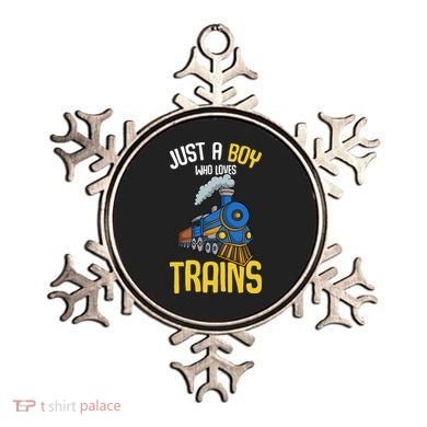 Just A Boy Who Loves Trains Locomotive Train Ornament