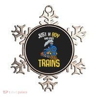 Just A Boy Who Loves Trains Locomotive Train Ornament thumb 0