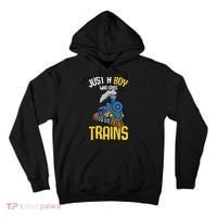 Just A Boy Who Loves Trains Locomotive Train Tall Hoodie thumb 0