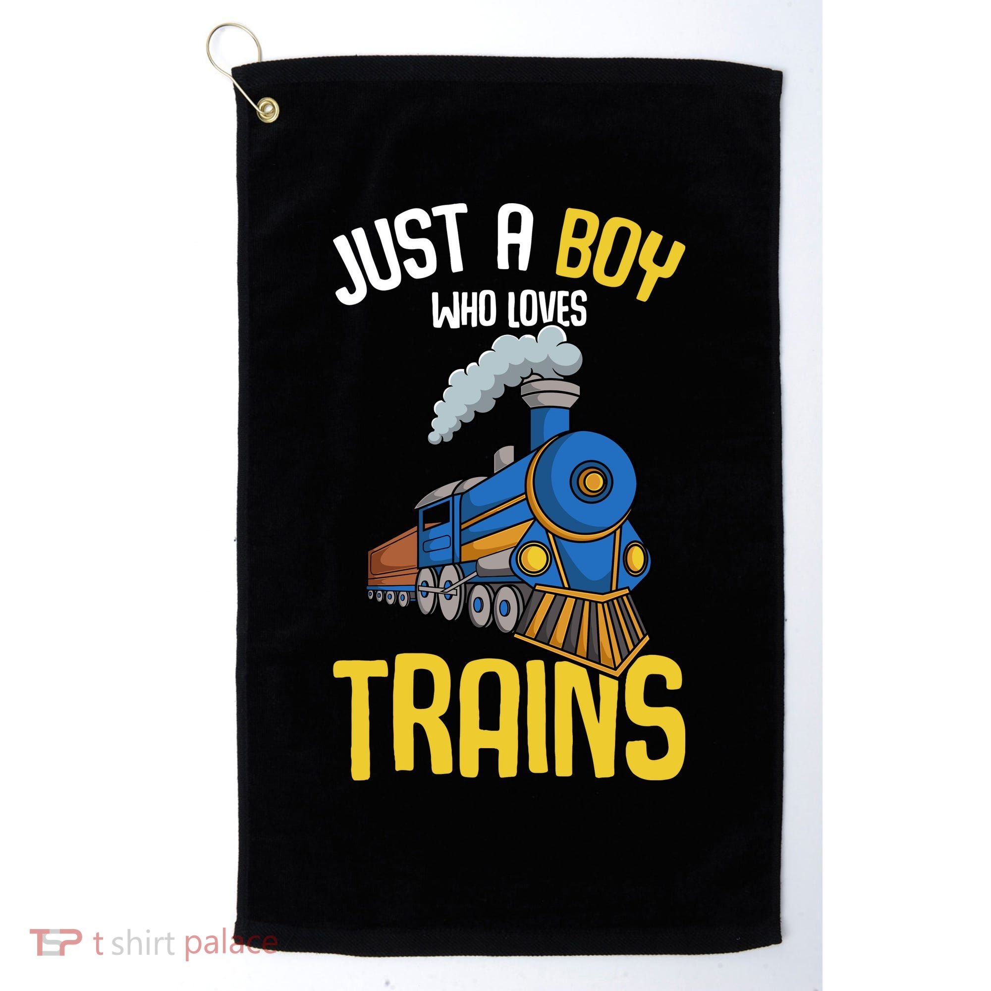 Just A Boy Who Loves Trains Locomotive Train Golf Towel