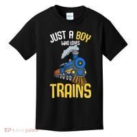 Just A Boy Who Loves Trains Locomotive Train Kids T-Shirt thumb 0