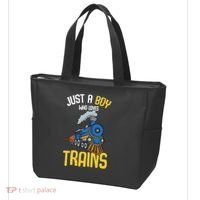Just A Boy Who Loves Trains Locomotive Train Tote Bag thumb 3