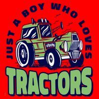 Just A Boy Who Loves Tractors Santa Hat thumb 1