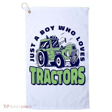 Just A Boy Who Loves Tractors Golf Towel