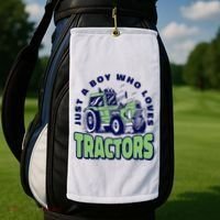 Just A Boy Who Loves Tractors Golf Towel thumb 2